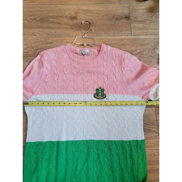 AKA Alpha Kappa Alpha Sorority Sweater Pink White Green Sz XXL - Picture 6 of 9